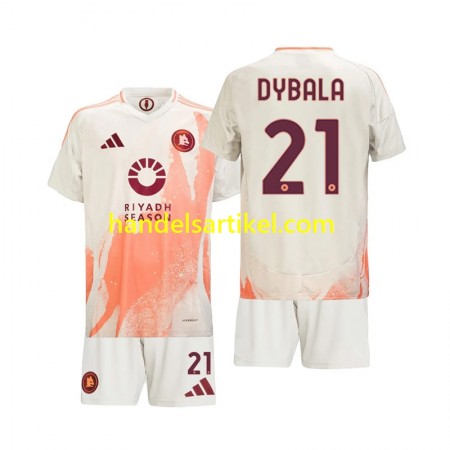 AS Rom Paulo Dybala 21 Kinder Auswärts Trikotsatz 2024/25 Kurzarm